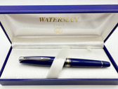 WATERMAN CHARLESTON BLUE FOUNTAIN PEN F 18K IN BOX