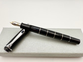 PELIKAN M215 CLASSIC BLACK SILVER RINGS FOUNTAIN PEN B 14K