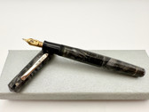 WAHL EVERSHARP 2ND GEN DORIC LINED GREY MARBLE FOUNTAIN PEN #7 ADJUSTABLE NIB INK SHUTOFF