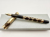 PARKER 16 HAND ENGRAVED FILIGREE EYEDROPPER FOUNTAIN PEN EF 14K BUTTER FLEX