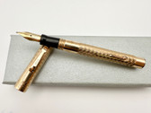 WAHL EVERSHARP No 5 FOUNTAIN PEN ART DECO GF UNUSUAL PATTERN #5 F 14K FLEXIBLE