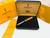 DELTA DOLCEVITA ZEN OVERSIZE FOUNTAIN PEN ORANGE BLACK M 14K