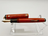 WAHL EVERSHARP GOLD SEAL FOUNTAIN PEN RING TOP CORAL RED F 14K MANIFOLD
