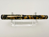 DIAMOND MEDAL DIPLOMAT OVERSIZE FOUNTAIN PEN BLACK PEARL MARBLE F 14K #8