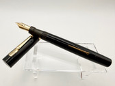 SWAN 46 ETN ETERNAL BLACK GOLD TRIM FOUNTAIN PEN EF 14K #6 NIB