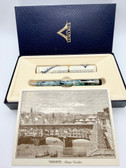 VISCONTI PONTE VECCHIO SILVER GRANITE CELLULOID BALLPOINT PEN NEW IN BOX