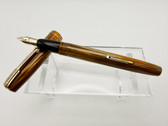 WATERMAN STALWART GOLD MARBLE FOUNTAIN PEN F 14K RIGID NIB