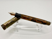 PARKER DUOFOLD JR BLACK PEARL MARBLE FOUNTAIN PEN F 14K