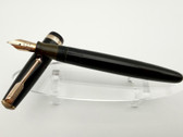 PARKER AF DUOFOLD BLACK FOUNTAIN PEN F 14K