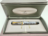 PARKER DUOFOLD CENTENNIAL MKII GREY PEARL FOUNTAIN PEN M 18K