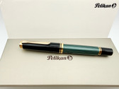 PELIKAN SOUVERAN M1000 GREEN BLACK FOUNTAIN PEN F 18K