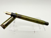 PARKER DUOFOLD SENIOR JADE GREEN FOUNTAIN PEN M 14K