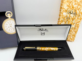 DELTA 365 ORANGE CRACKED ICE VERMEIL TRIM ROLLERBALL PEN 