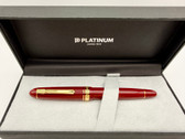 PLATINUM PRESIDENT WINE RED FOUNTAIN PEN M 18K