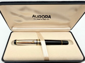 AURORA OPTIMA STERLING SILVER CAP FOUNTAIN PEN M 14K