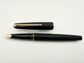 MONTBLANC 220 MATTE BLACK & GOLD FOUNTAIN PEN BROAD ITALIC 14K
