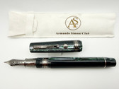 ARMANDO SIMONI CLUB THREE KINGS LE ARCO VERDE CELLULOID FOUNTAIN PEN CSI 18K NIB