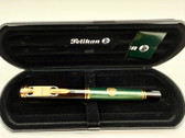EARLY PELIKAN M800 W GERMANY BLACK GREEN FOUNTAIN PEN F 18K