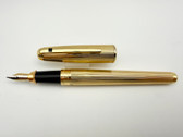 ST DUPONT OLYMPIO GOLD BARLEYCORN FOUNTAIN PEN M 18K