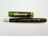 MOORE 96 OVERSIZE JADE GREEN FOUNTAIN PEN F 14K FLEX NIB