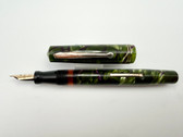 WAHL EVERSHARP JUNIOR GREEN PURPLE MARBLE FOUNTAIN PEN F 14K FLEX