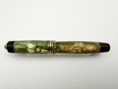 PARKER DUOFOLD VEST POCKET RT MODERNE GREEN PEARL FOUNTAIN PEN EF 14K