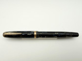 PARKER STRIPED DUOFOLD BLUE BLACK STRIATED FOUNTAIN PEN EF 14K