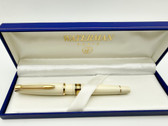 WATERMAN CHARLESTON WHITE IVORY FOUNTAIN PEN EF 18K