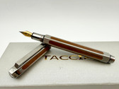 TACCIA TIMELESS WOOD GUNMETAL FOUNTAIN PEN M NIB