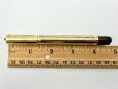 LARGE NO NAME 18K GOLD PLATED SAFETY FOUNTAIN PEN F 14K FLEX