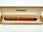 RARE MONTBLANC MASTERPIECE 20 CORAL RED PUSH KNOB FILLER FOUNTAIN PEN M 14K FLEX