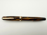 PARKER DUOFOLD STANDARD GEOMETRIC TOOTHBRUSH FOUNTAIN PEN F 14K FLEX