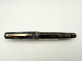 WAHL EVERSHARP DORIC GOLD SEAL JR LINED GREY MARBLE FOUNTAIN PEN INK SHUTOFF EF 14K FLEX