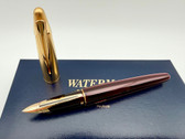 WATERMAN EDSON RUBY RED FOUNTAIN PEN F 18K W RED CONVERTER