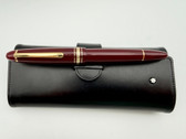 MONTBLANC MEISTERSTUCK 147 TRAVELER BORDEAUX FOUNTAIN PEN M 14K W CASE