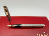 SHEAFFER IMPERIAL STERLING SILVER DIAMOND FOUNTAIN PEN EF 14K