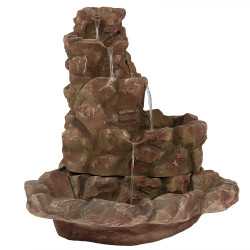 Sunnydaze Lighted Stone Springs Outdoor Fountain with LED Lilghts