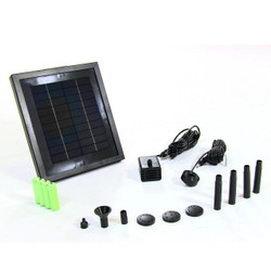 Sunnydaze Solar Pump and Solar Panel Kit With Battery Pack and LED Light, 65 GPH, 47-Inch Lift