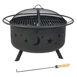 Sunnydaze Cosmic Fire Pit with Cooking Grill