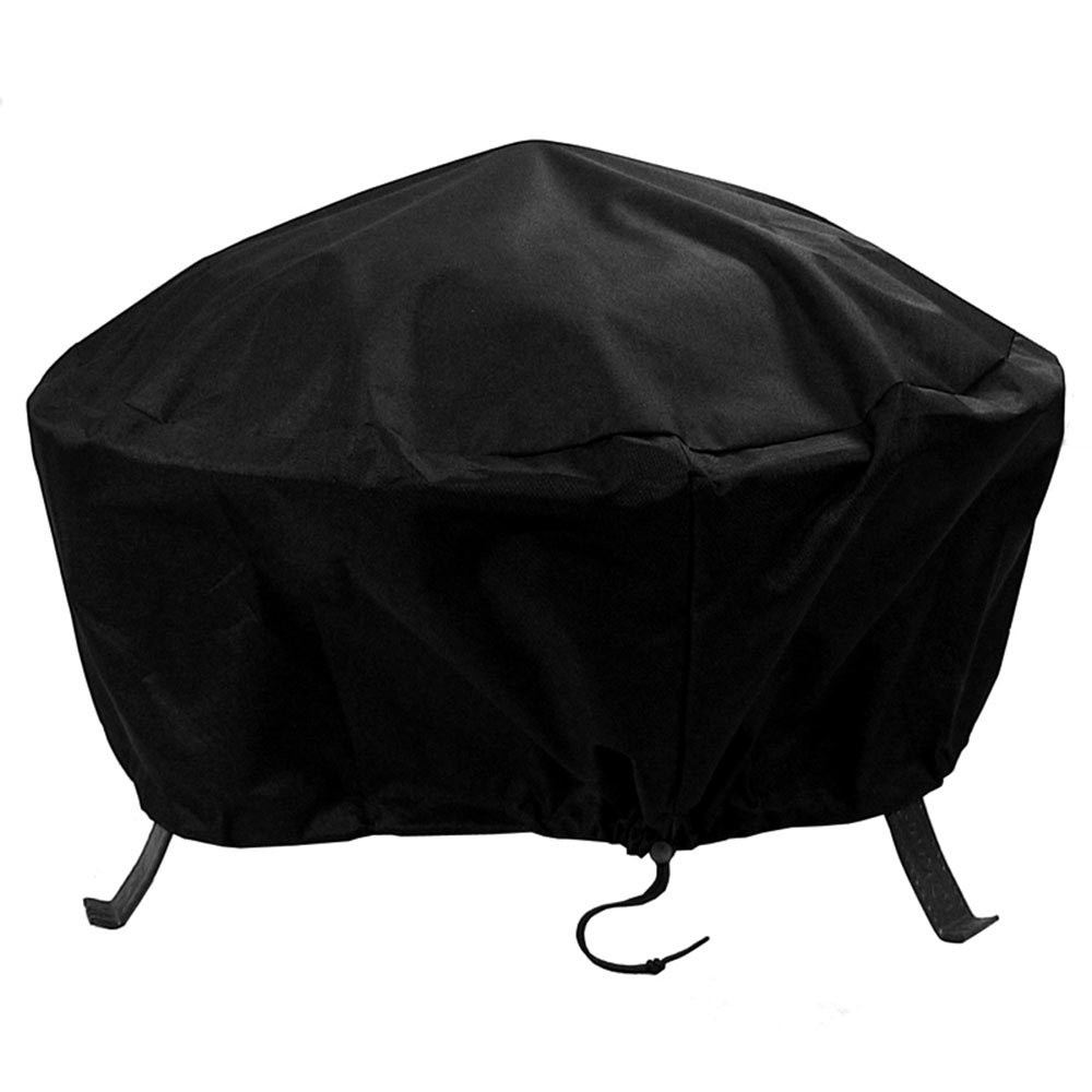 Heavy Duty 48" Black Round Fire Pit Cover Fire Pits & Outdoor Heating