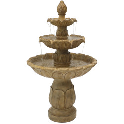 Classic Tulip 3-Tier Fountain by Sunnydaze Decor - Garden Stone Finish