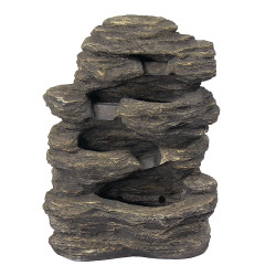 Sunnydaze 24 inch Rock Falls Fountain with LED Lights