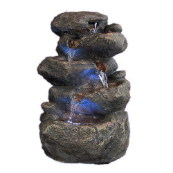 Stacked Rocks Tabletop Fountain w/LED Lights by Sunnydaze