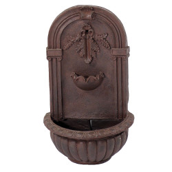 Sunnydaze Florence Outdoor Wall Fountain - Weathered Iron