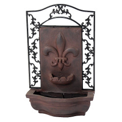 Sunnydaze French Lily Solar Outdoor Wall Fountain, Iron, Solar Only Feature, Includes Solar Pump and Panel