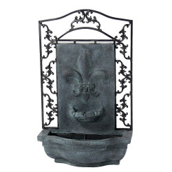 Sunnydaze French Lily Solar Outdoor Wall Fountain, Lead, Solar Only Feature