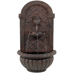 Sunnydaze Venetian Outdoor Wall Fountain - Weathered Iron