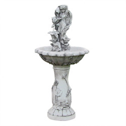 Sunnydaze Fairy Flower Solar with Battery Backup Outdoor Water Fountain - Outside Garden and Patio Water Feature with Rechargeable Solar Battery - 42-Inch