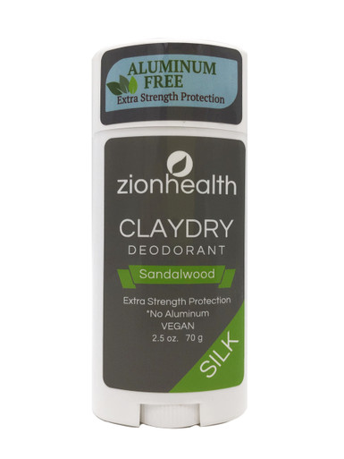 Zion Health Clay Dry Silk Deodorant Stick 2.5 oz Sandalwood