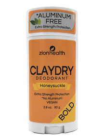 Zion Health Clay Dry Bold Deodorant Stick 2.8 oz Honeysuckle